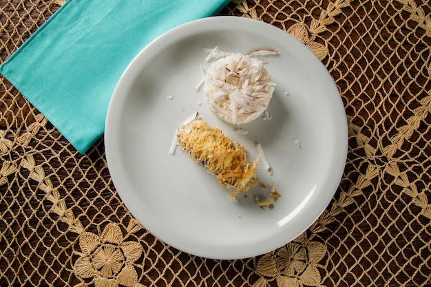 Fillet of haddock with coconut rice