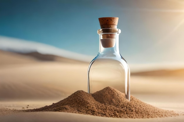 Filling a bottle with sand