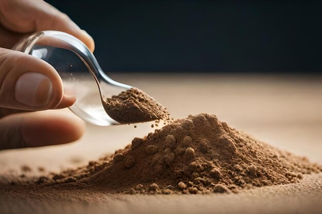 Filling a bottle with sand