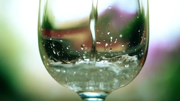 Photo filling the glass in slow motion