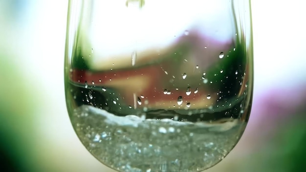 Photo filling the glass in slow motion