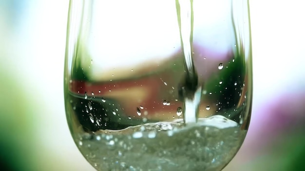 Photo filling the glass in slow motion