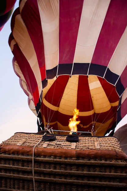 Filling a hot air balloon