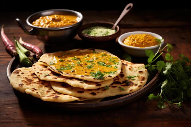 Photo filling indian dal naan generate ai