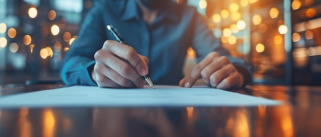 Filling Out Paperwork Closeup of Hands at Work Concept Closeup Photography Hands Working Paperwork Office Environment