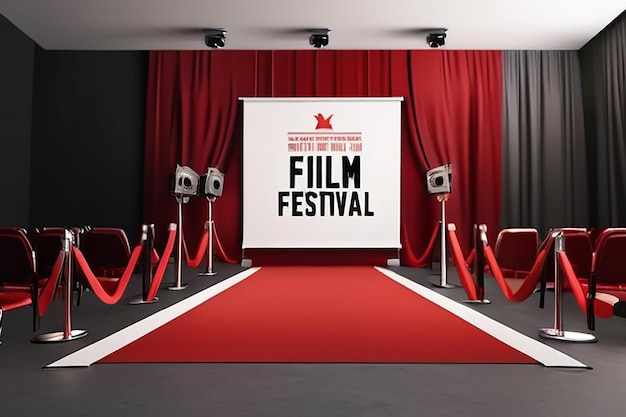 Film Festival Branding Mockup Feature the Logo on Event Posters Merchandise and Red Carpet Designs