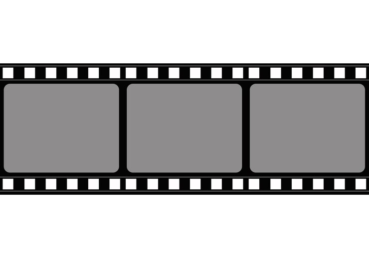 Photo film strip isolated on white background 3d