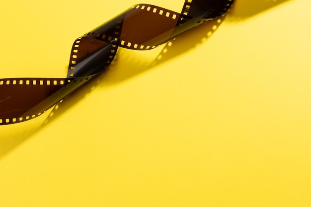 Film strip isolated on yellow background