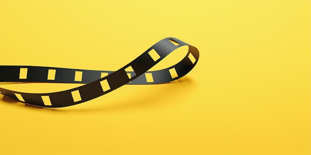 film strip with yellow background isolated