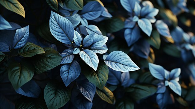 Film Texture Clone Leaves Blue and White Realism