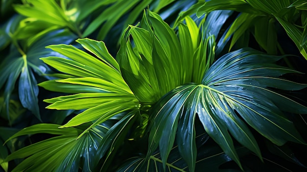 Film Texture Clone Tropical Leaves Blue and White