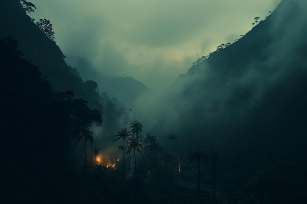 filmisch landschap in Amazon-stijl