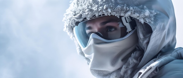 Filmische FreezeFrame Intense close-up van een snowboarder