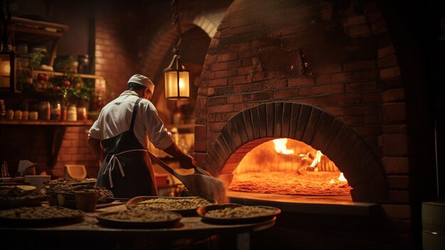 Filmische opname van een gezellig hoekje in een pizzeria