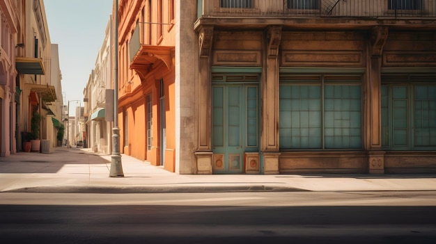 Filmische stad straat gebouw achtergrond