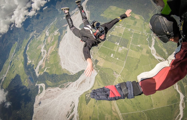 films en foto's maken tijdens skydive franz josef nieuw-zeeland