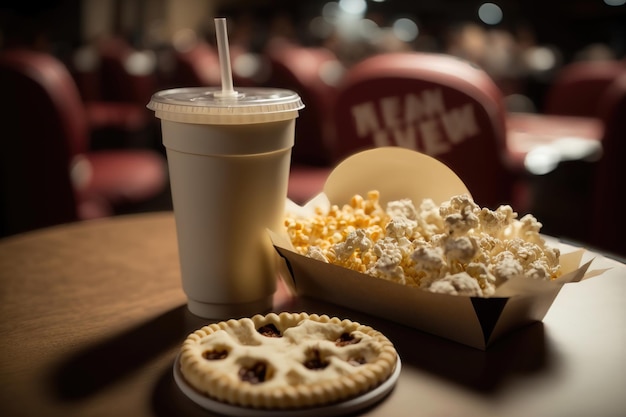 Filmtheater eten en drinken AI gegenereerd