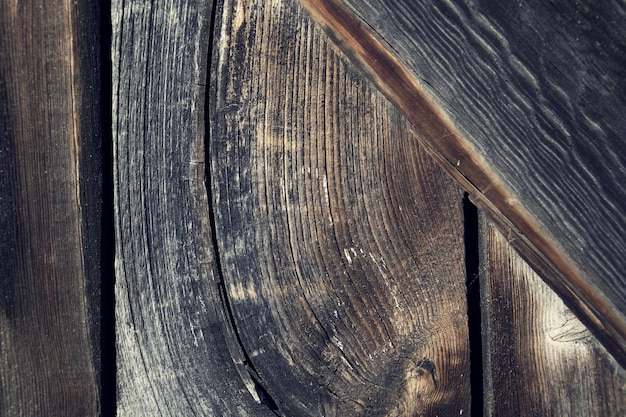 古い木の板の背景のフィルター処理された水平ビンテージ写真