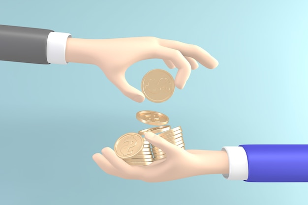 Финансы красочный минималистский, макет бизнес-стиля абстрактный мультфильм 3d-рендеринг