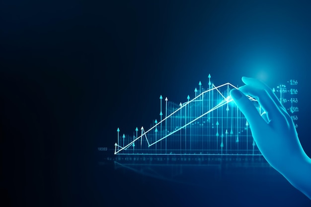 Finance concept with growth arrow