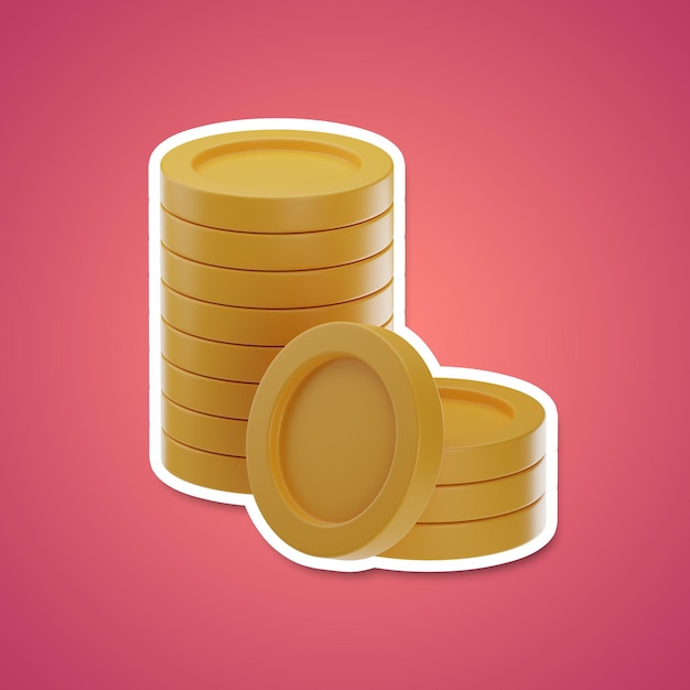 finance icon sticker 3d rendering on isolated background