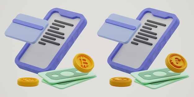 Фото Финансовые деньги и значок монеты 3d рендеринг на изолированном фоне