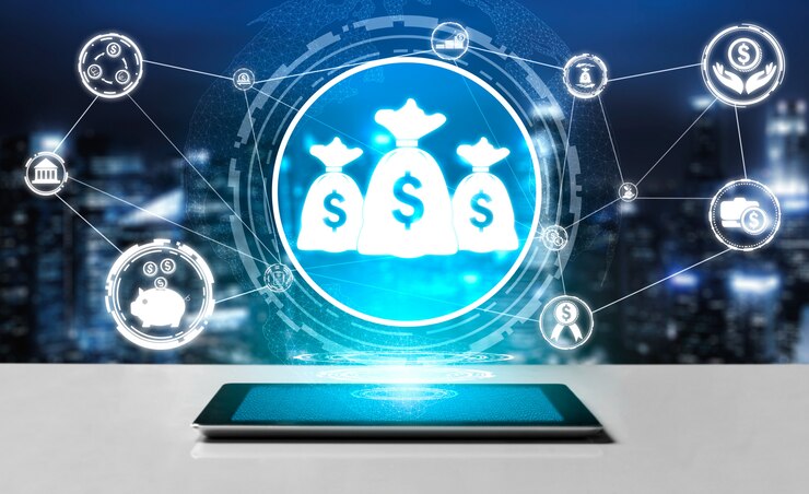 Photo finance and money transaction technology concept