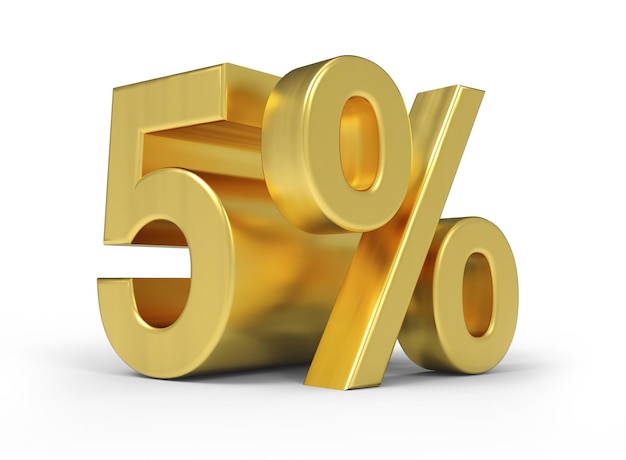 Financial 3D Illustration image - 5 percentage