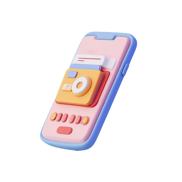 Финансовое приложение в стиле 3D-рендера для смартфона изолировано на белом фоне.