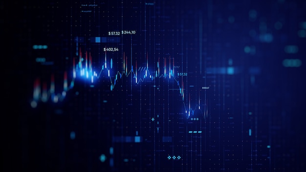 Foto grafico di affari finanziari con diagrammi e numeri di borsa