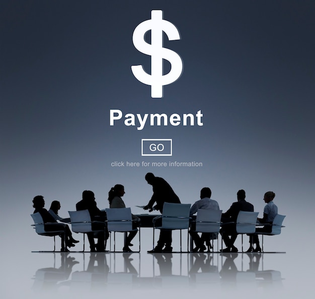 Financial business poster with payment text