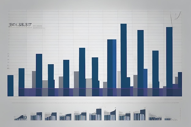 Financial business statistics with bar graph and candlestick chart show effective earning background