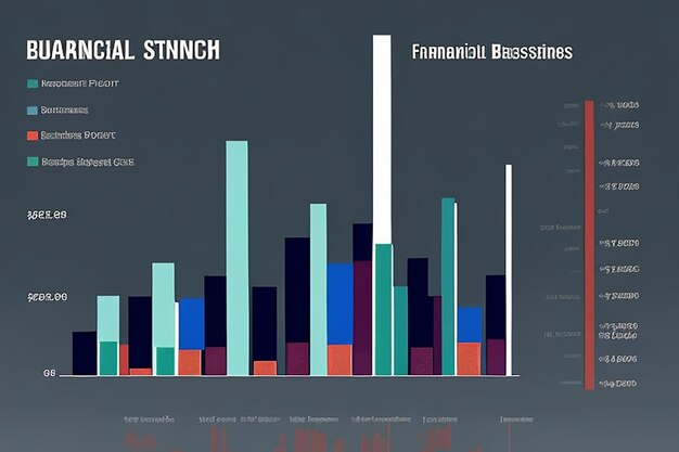 Photo financial business statistics with bar graph and candlestick chart show effective earning background