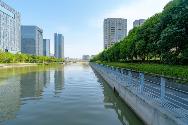 Financial center office building in Ningbo East New Town, China