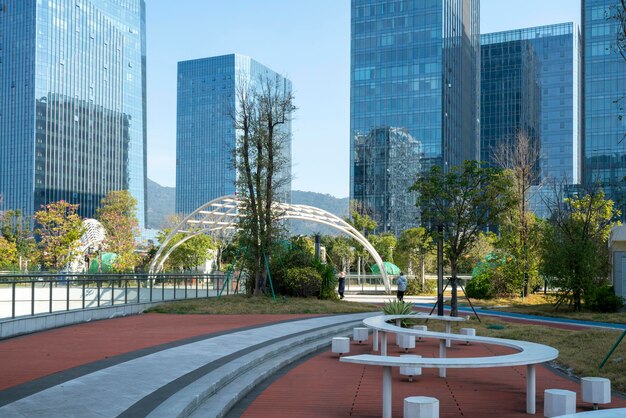 Photo financial center plaza and office building