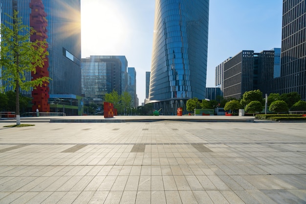 Financial center square and office building in Ningbo, China