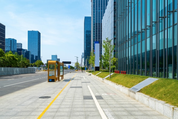 Financial center square and office building in Ningbo, China