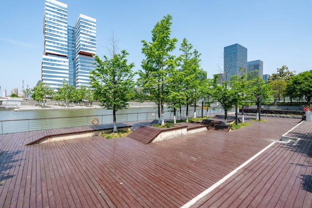 Financial center square and office building in Ningbo, China