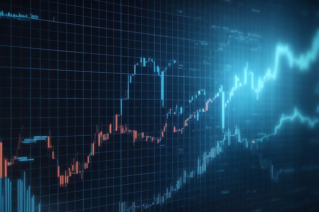 financial chart digital transformation technology background Business growth currency stock and investment economy