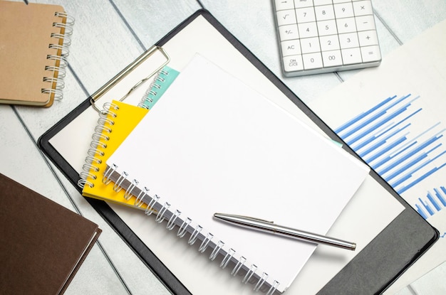 Financial charts and graphs on the table