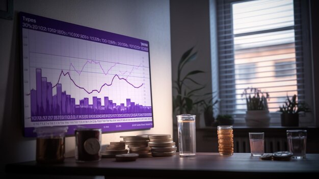 Financial charts on the table