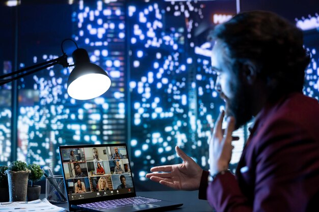 financial director and influencers gather on videocall network