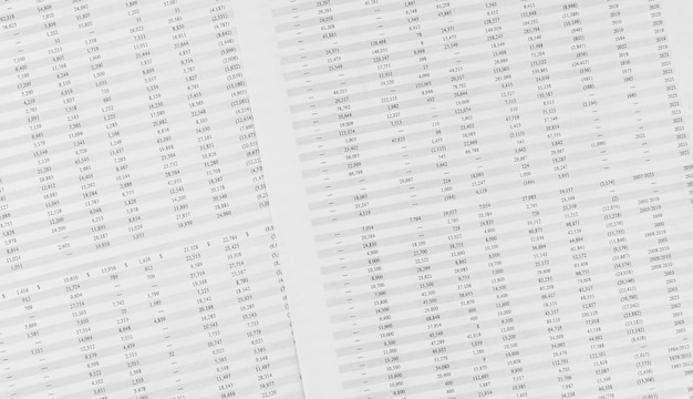 Financial documents lying on the table Closeup view