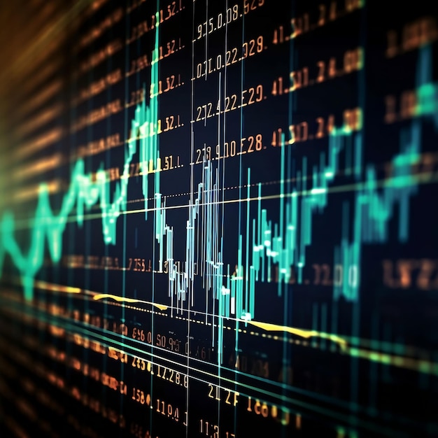 financial figures analyzing stock market data for success AI generated