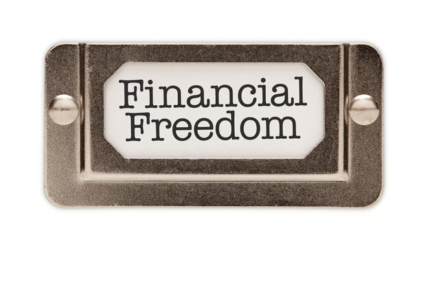 Photo financial freedom file drawer label