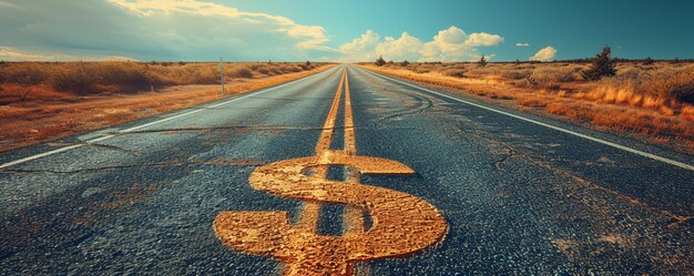 Photo financial freedom with open road leading a wallpaper