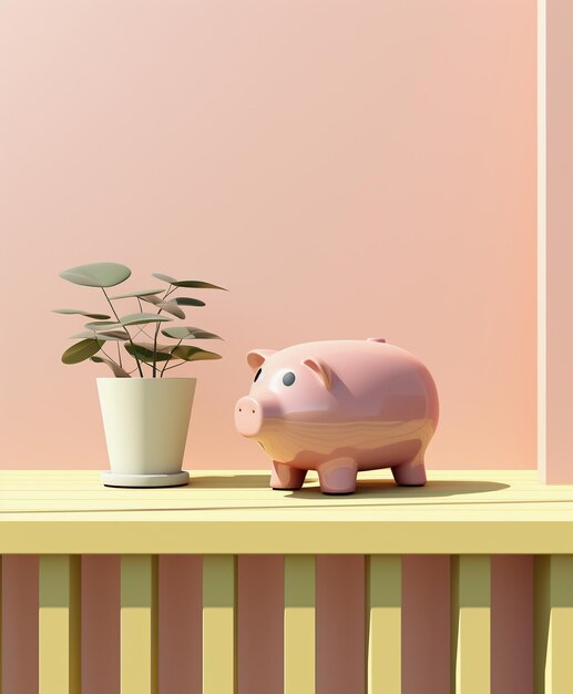 Photo financial fun cartoon illustration of a bank