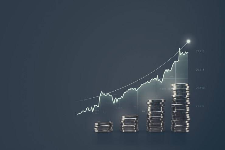 Photo financial graph of money and investment business or economy stock