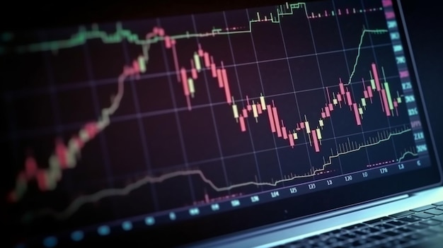 Financial graph on technology abstract background