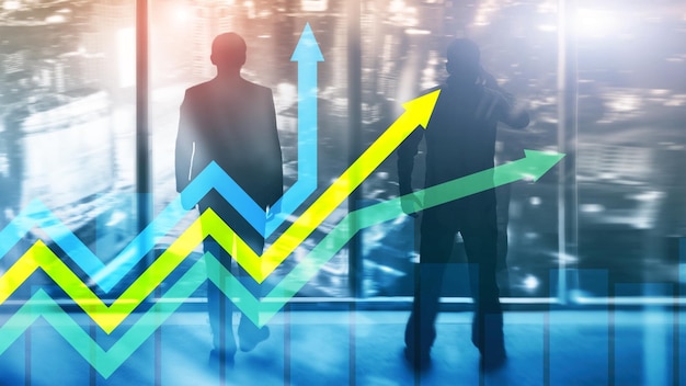 Financial growth arrows graph Investment and trading concept